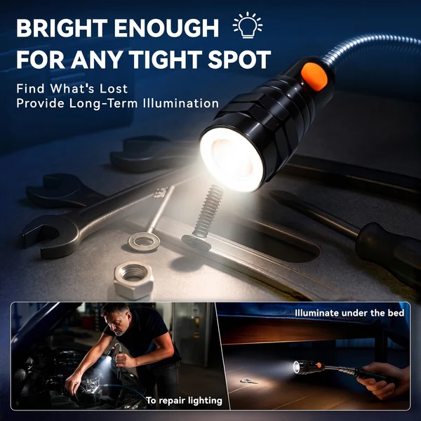 Extendable Magnetic Pickup Tools - Telescoping Magnet with LED Flashlight Gifts for Men, Fathers Day Mens Gifts from Daughter Son, Birthday Gifts for Men Dad Him Extendable Magnetic Pickup Tools - Telescoping Magnet with LED Flashlight Gifts for Men, Fathers Day Mens Gifts from Daughter Son, Birthday Gifts for Men Dad Him