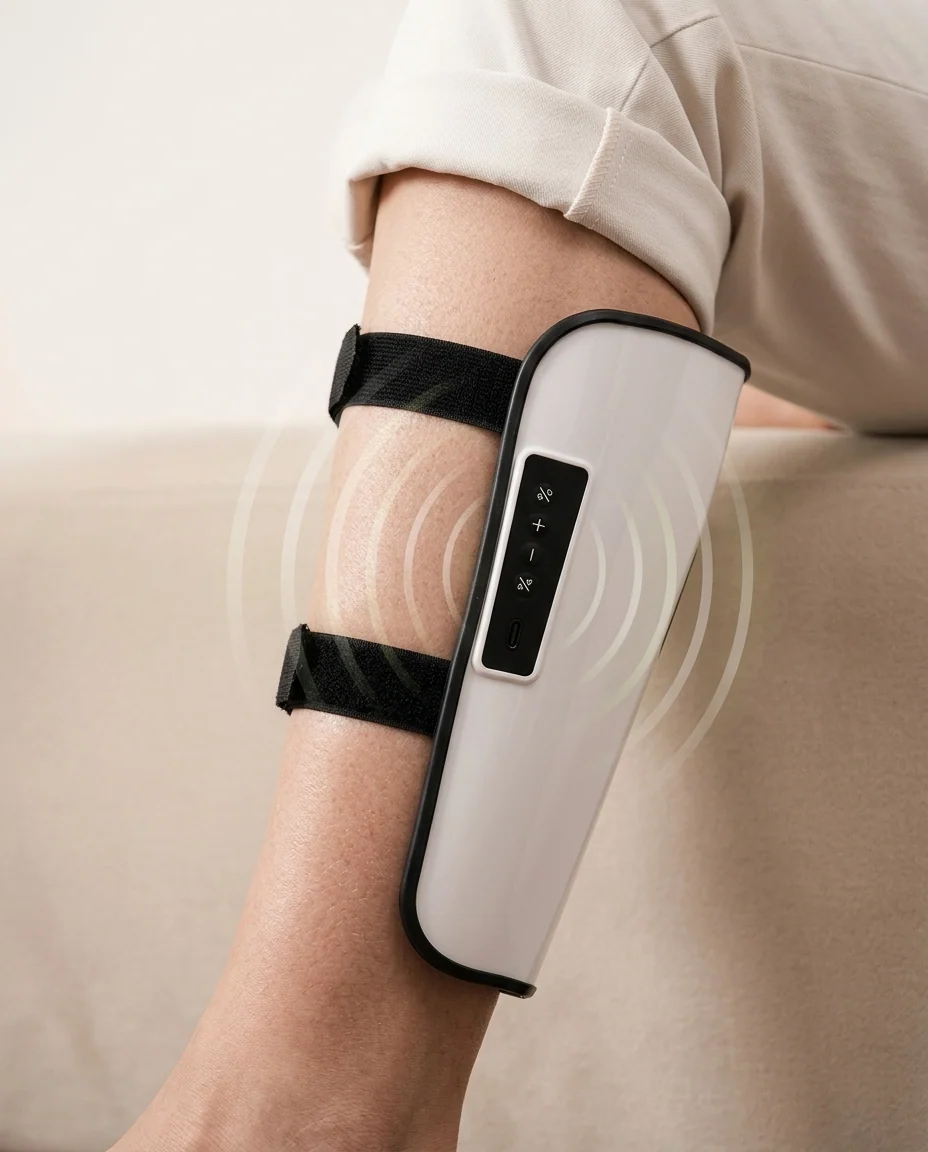 Close-up of CLENVOX calf sleeve on calf showing easy fit